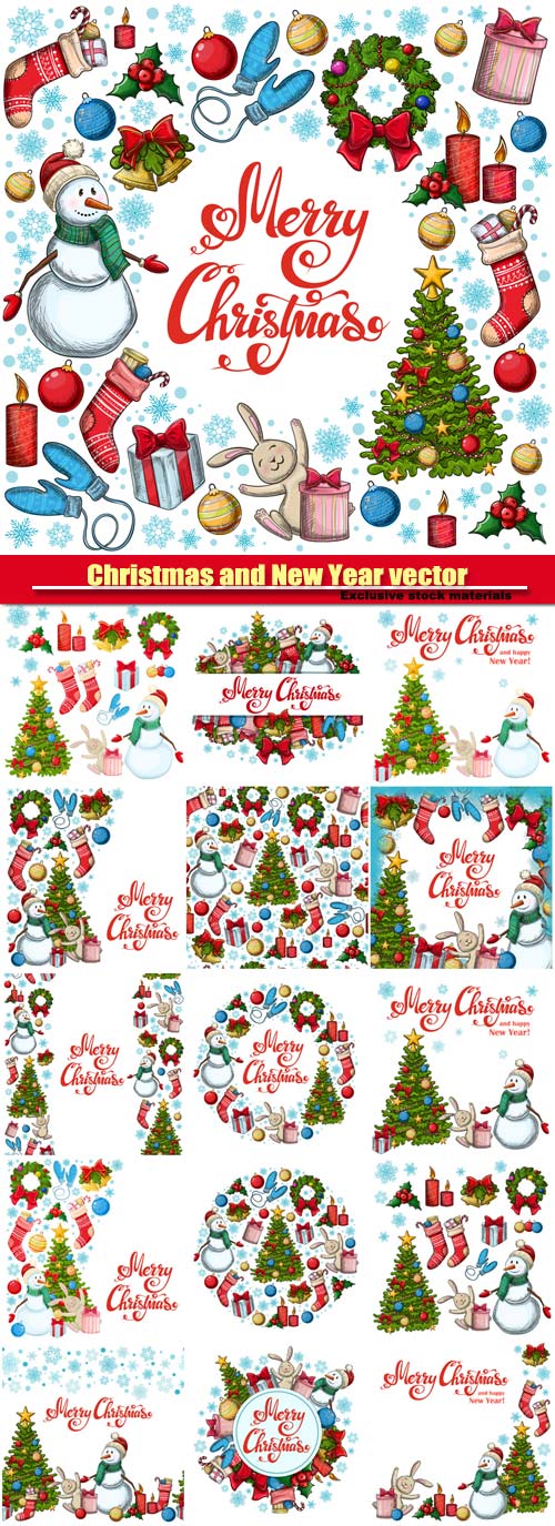 Christmas vector  illustration for decoration, Christmas icons