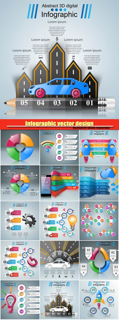 Infographic vector design, light icon