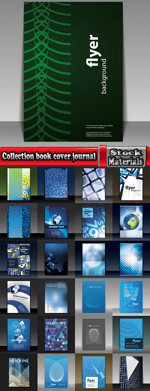 Collection book cover journal notebook flyer card business card banner vector image 40-25 EPS