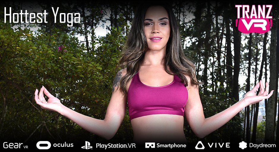 [TranzVR.com] Amanda Fialho - Hottest Yoga [2019, Big Tits, Rounded Ass, Cowgirl, Hardcore, Blowjob, Bareback, Shemale, Virtual Reality, 3D, QHD, Gear VR, 1600p]