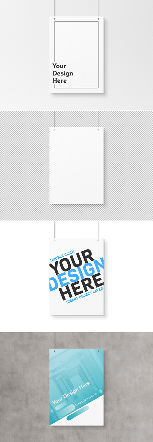 Isolated A4 Hanging Poster Mockup 247832155 PSDT