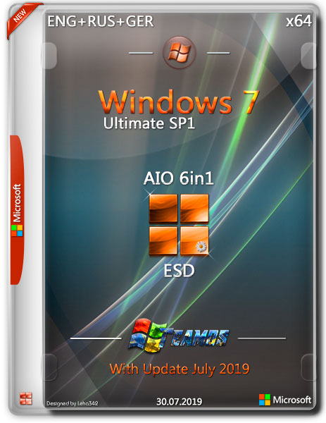 Windows 7 x64 AIO 6in1 ESD July 2019 by TEAM OS (ENG+RUS+GER)