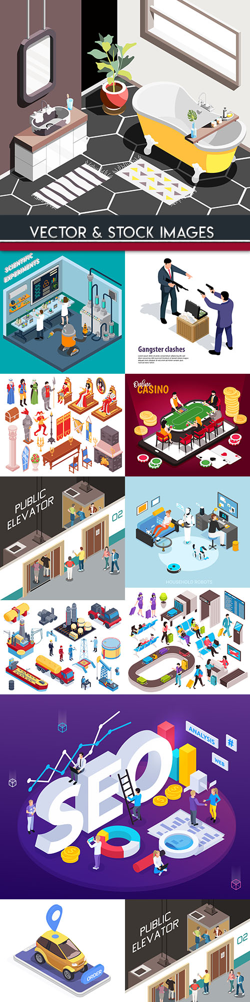 Isometric social system and people illustration 11