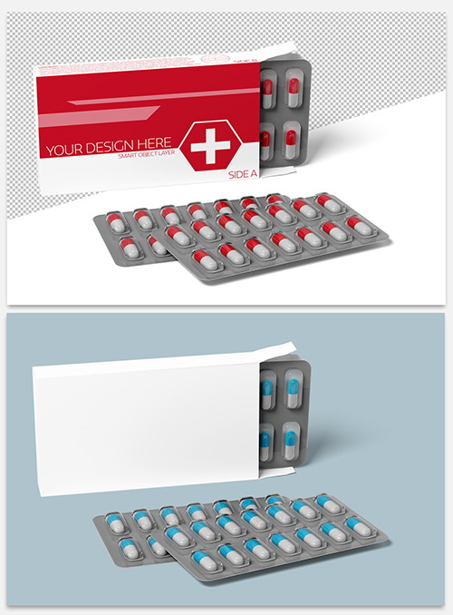 Pharmaceutical Packaging Mockup on White 244102556 PSDT