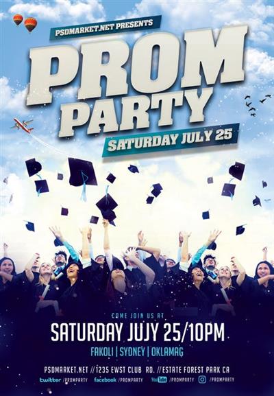 Prom party   Premium flyer psd template