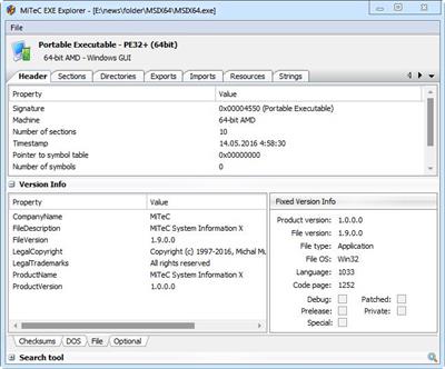 MiTeC EXE Explorer 2.3.0