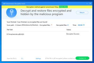 360 Ransomware Decryption Tool 1.0.0.1240