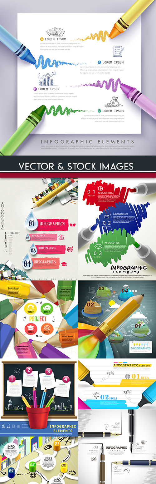 Business infographics options elements collection 82