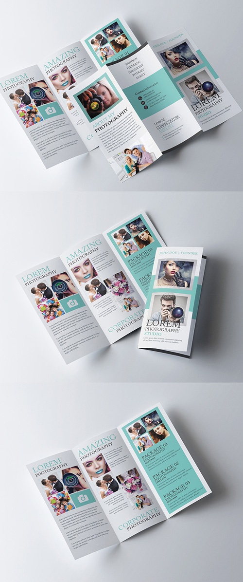 Trifold Brochure Layout with Teal Elements 281868071 AIT