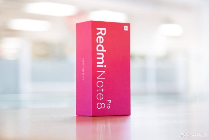 Наименована стоимость Redmi Note 8 Pro. Фото упаковки