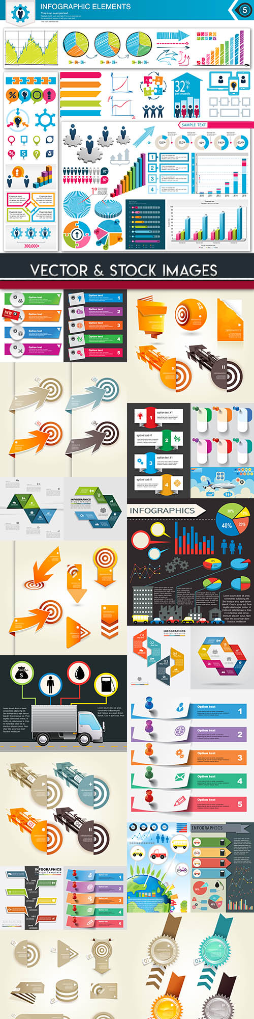 Business infographics options elements collection 92