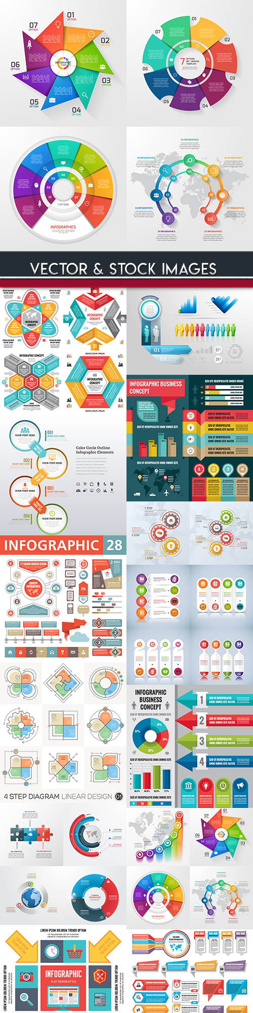 Business infographics options elements collection 90