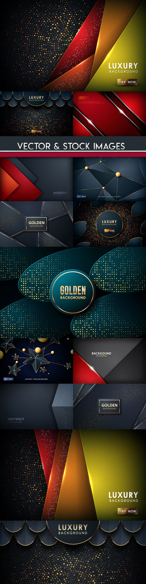 Bright light and gold abstract background collection 2