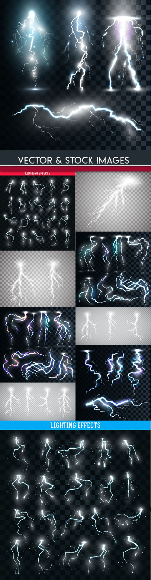 Lightning natural and light effects design illustration