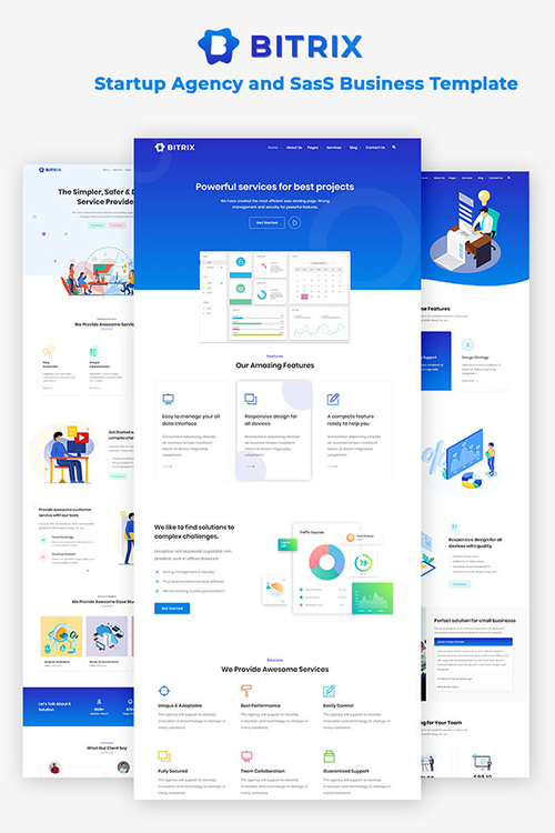 Bitrix - Startup Agency and SasS Business Website Template 85561