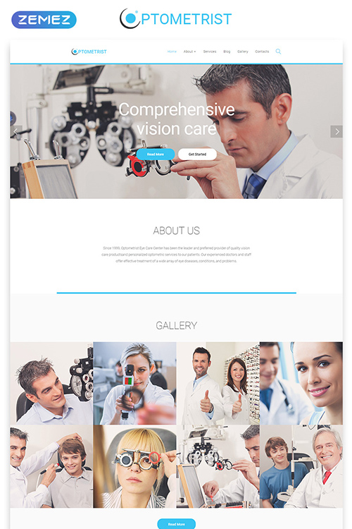 Optometrist - Medical Clinic Responsive Clean HTML Website Template 55570