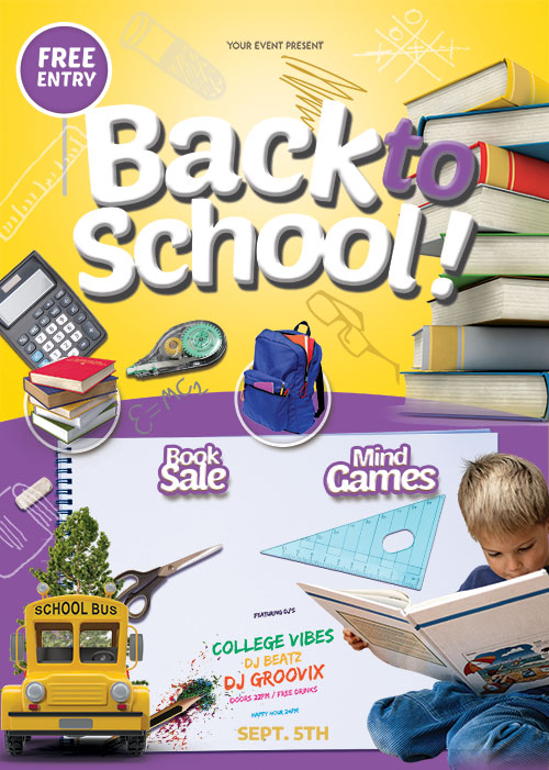 Back To School Kids - Premium flyer psd template